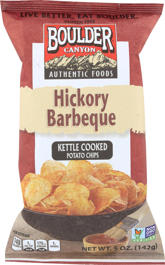 BOULDER CANYON: Hickory Barbeque Kettle Cooked Potato Chips, 5 oz - Vending Business Solutions
