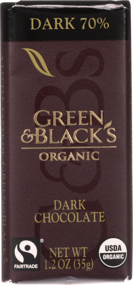 GREEN & BLACKS: Organic Dark Chocolate Bar 70% Cacao, 1.2 oz - Vending Business Solutions