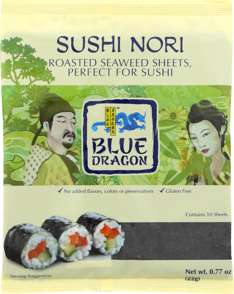 BLUE DRAGON: Sushi Nori Roasted Seaweed Perfect For Sushi, 0.77 oz - Vending Business Solutions