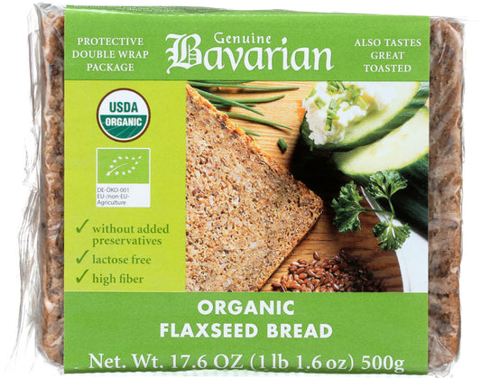 BAVARIAN: Organic Flaxseed Bread, 17.6 oz - Vending Business Solutions