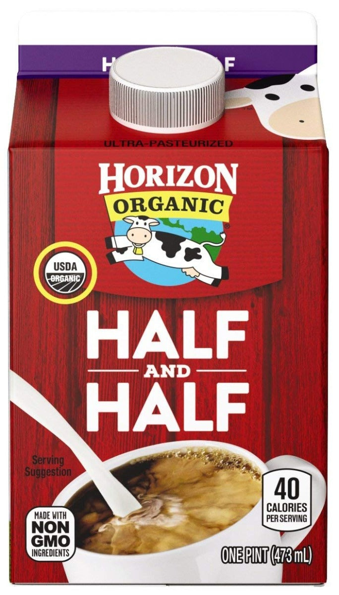HORIZON: Organic Half & Half Ultra Pasteurized, 16 oz - Vending Business Solutions