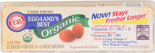 EGGLANDS BEST: Large Brown Eggs Organic, 1 dz - Vending Business Solutions