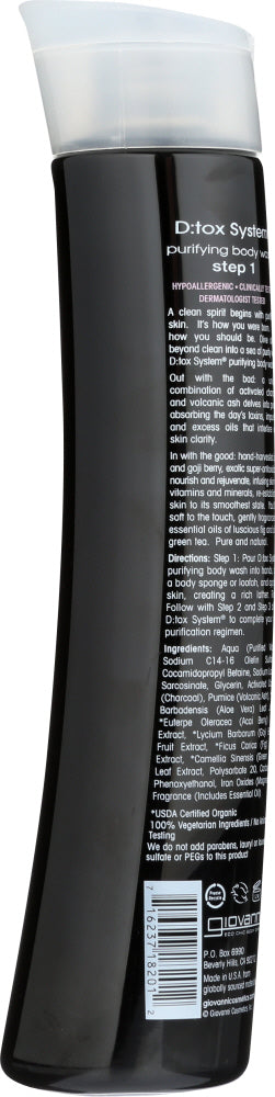 GIOVANNI: D:tox System Purifying Body Wash Step 1, 10.5 oz - Vending Business Solutions