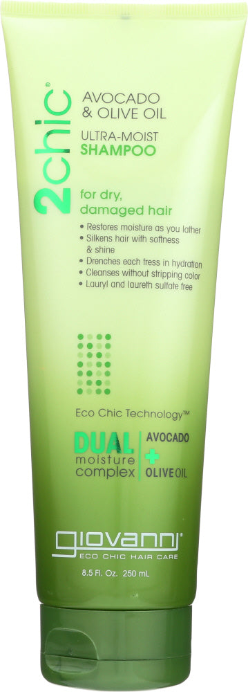 GIOVANNI COSMETICS: 2chic Ultra-Moist Shampoo Avocado & Olive Oil, 8.5 oz - Vending Business Solutions