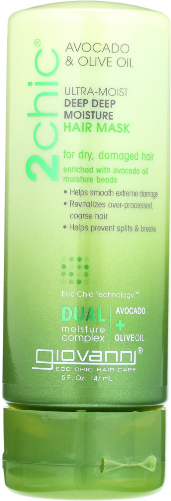 GIOVANNI COSMETICS: 2Chic Avocado & Olive Oil Ultra Moist Deep Moisture Hair Mask, 5 oz - Vending Business Solutions