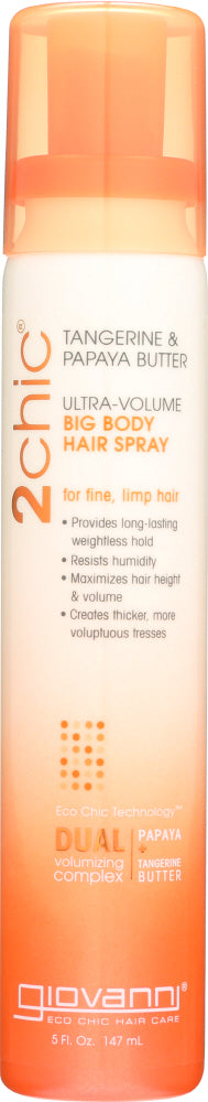 GIOVANNI COSMETICS: Tangerine & Papaya Butter Ultra Volume Big Body Hair Spray, 5 oz - Vending Business Solutions