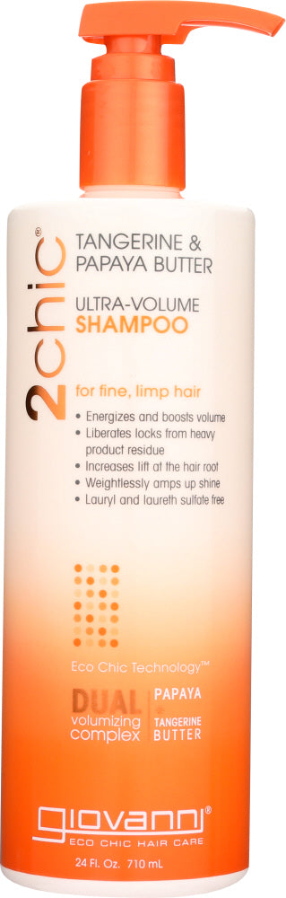 GIOVANNI COSMETICS: 2Chic Tangerine & Papaya Butter Ultra-Volume Shampoo, 24 oz - Vending Business Solutions
