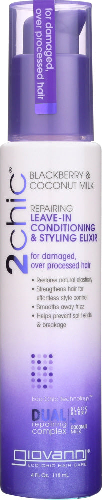 GIOVANNI: Cosmetic Conditioning & Styling Elixir Leave-In Ultra-Repair Blackberry & Coconut Milk, 4 Oz - Vending Business Solutions