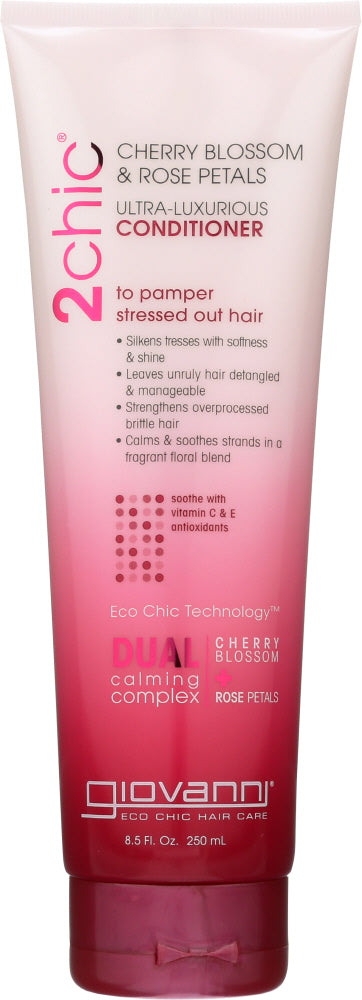 GIOVANNI COSMETICS: 2chic Ultra-Luxurious Conditioner Cherry Blossom & Rose Petals, 8.5 oz - Vending Business Solutions