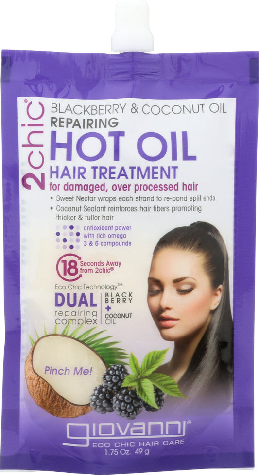 GIOVANNI COSMETICS: 2chic Repairing Hot Oil Hair Treatment Blackberry & Coconut Oil, 1.75 oz - Vending Business Solutions