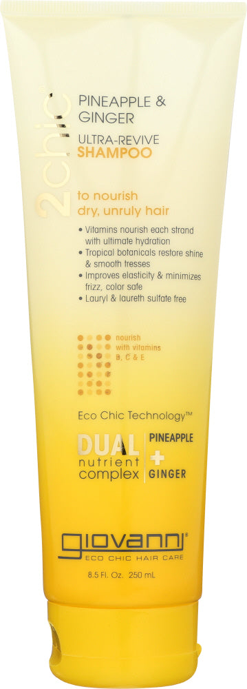 GIOVANNI COSMETICS: 2Chic Ultra-Revive Shampoo Pineapple & Ginger, 8.5 oz - Vending Business Solutions