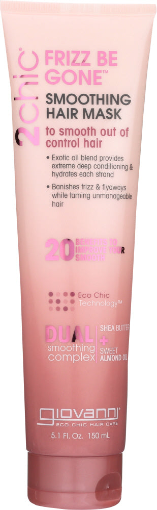 GIOVANNI COSMETICS: 2Chic Frizz Be Gone Smoothing Hair Mask Shea Butter & Sweet Almond Oil, 5.1 oz - Vending Business Solutions