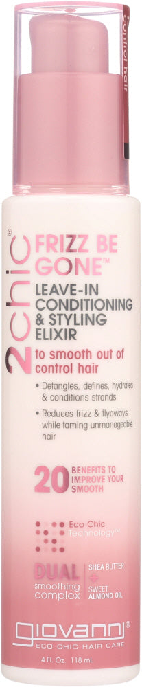 GIOVANNI COSMETICS: 2Chic Frizz Be Gone Leave-In Conditioner & Styling Elixir Shea Butter & Sweet Almond Oil, 4 oz - Vending Business Solutions
