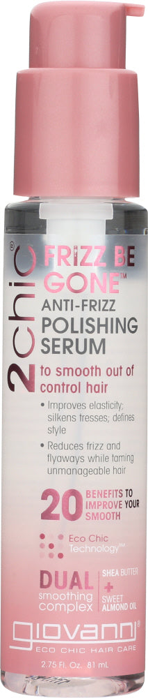 GIOVANNI COSMETICS: 2Chic Frizz Be Gone Polishing Serum Shea Butter & Sweet Almond Oil, 2.75 oz - Vending Business Solutions