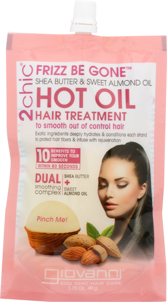 GIOVANNI COSMETICS: 2Chic Frizz Be Gone Hot Oil Hair Treatment Shea Butter & Sweet Almond Oil, 1.75 oz - Vending Business Solutions