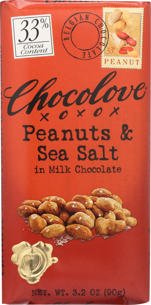 CHOCOLOVE: Peanuts & Sea Salt in Milk Chocolate, 3.2 oz - Vending Business Solutions