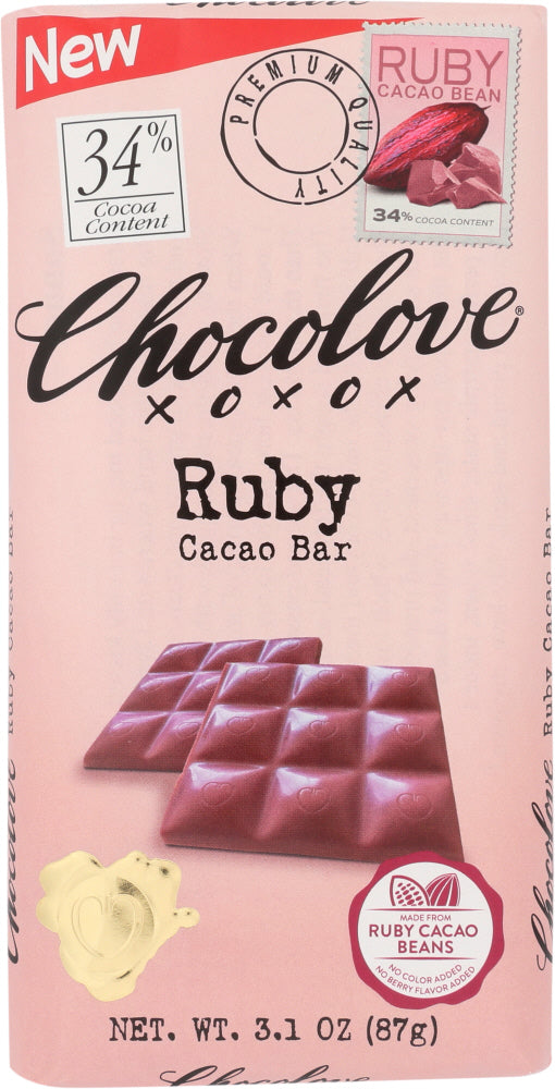 CHOCOLOVE: Ruby Chocolate Bar, 3.1 oz - Vending Business Solutions