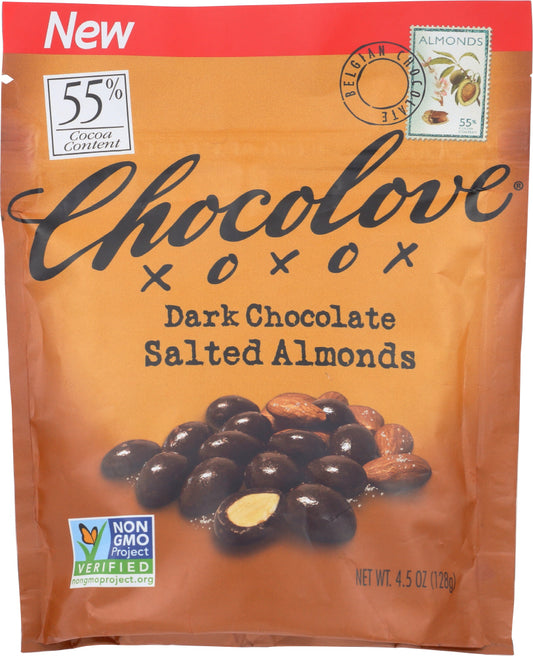 CHOCOLOVE: Dark Chocolate Salted Almonds, 4.5 oz - Vending Business Solutions