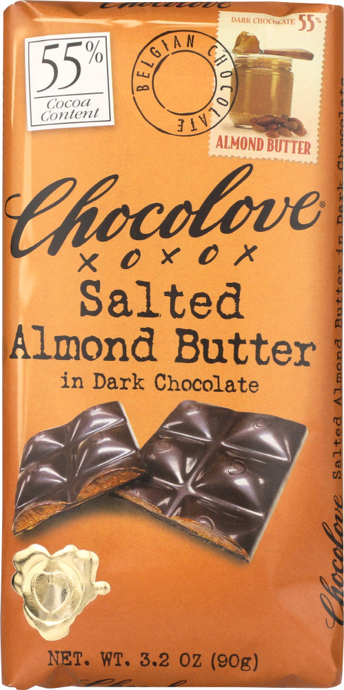 CHOCOLOVE: Dark Chocolate Bar Almond Butter, 3.2 oz - Vending Business Solutions