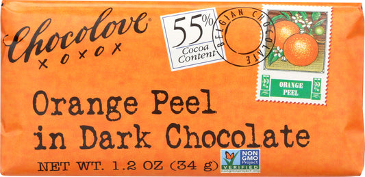 CHOCOLOVE: Mini Dark Chocolate Bar Orange Peel, 1.2 oz - Vending Business Solutions