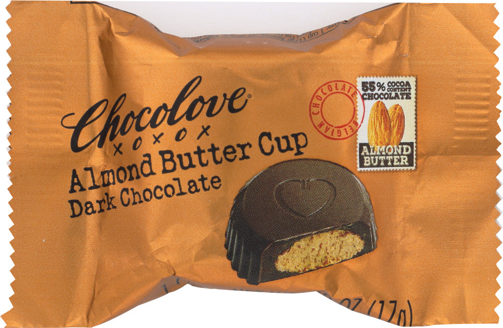 CHOCOLOVE: Almond Butter Cups Dark Chocolate, 0.6 oz - Vending Business Solutions