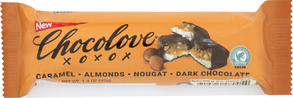 CHOCOLOVE: Chocolate Bar Dark Caramel Almond, 1.4 oz - Vending Business Solutions