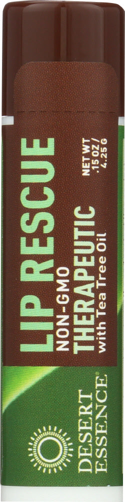 DESERT ESSENCE: Lip Rescue Therapeutic with Tea Tree Oil, 0.15 oz - Vending Business Solutions
