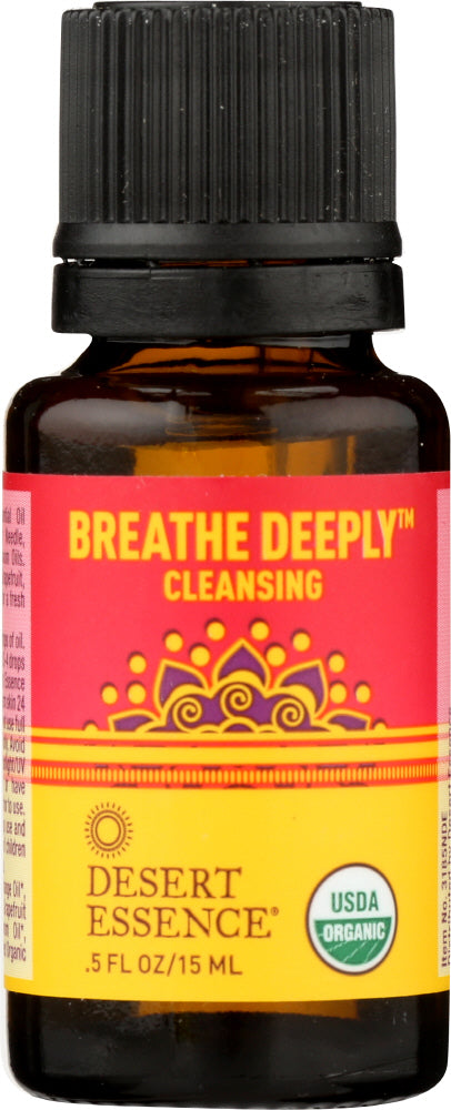 DESERT ESSENCE: Breathe Deeply Organic Essential Oil Blend, .5 oz - Vending Business Solutions