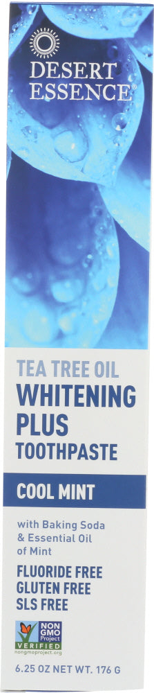 DESERT ESSENCE: Whitening Plus Toothpaste Tea Tree Oil Cool Mint, 6.25 oz - Vending Business Solutions