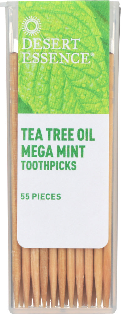 DESERT ESSENCE: Tea Tree Oil Mega Mint Toothpicks, 1 ea - Vending Business Solutions
