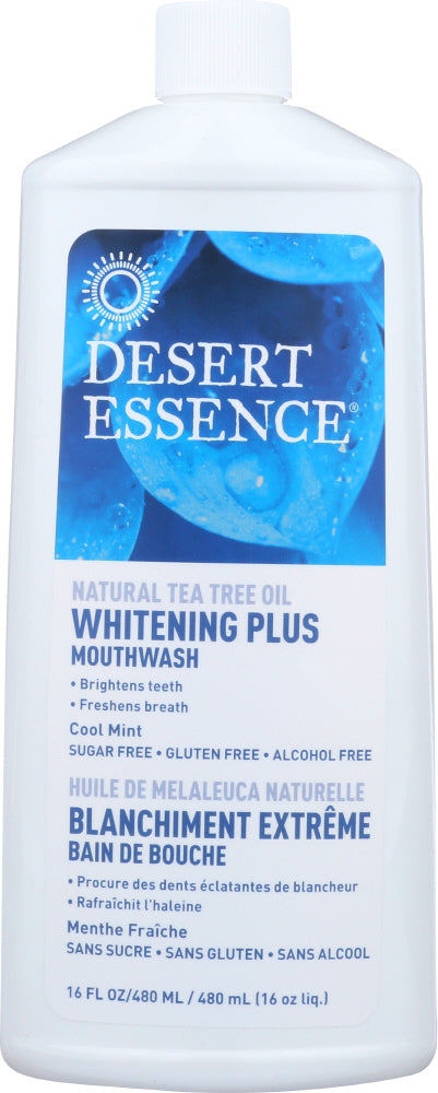 DESERT ESSENCE: Natural Tea Tree Oil Whitening Plus Mouthwash Cool Mint, 16 oz - Vending Business Solutions