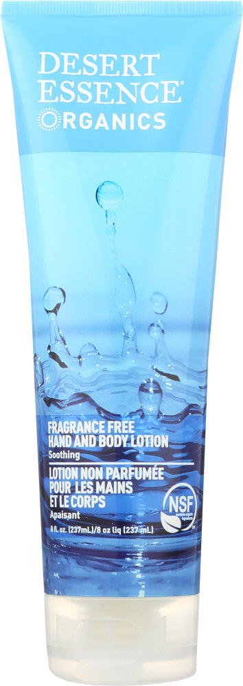 DESERT ESSENCE ORGANICS: Hand and Body Lotion Fragrance Free, 8 oz - Vending Business Solutions