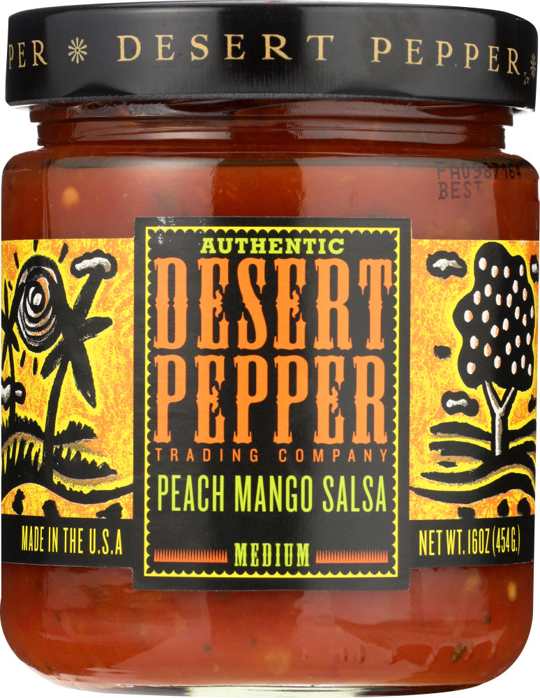 DESERT PEPPER: Peach Mango Medium Hot Salsa, 16 oz - Vending Business Solutions