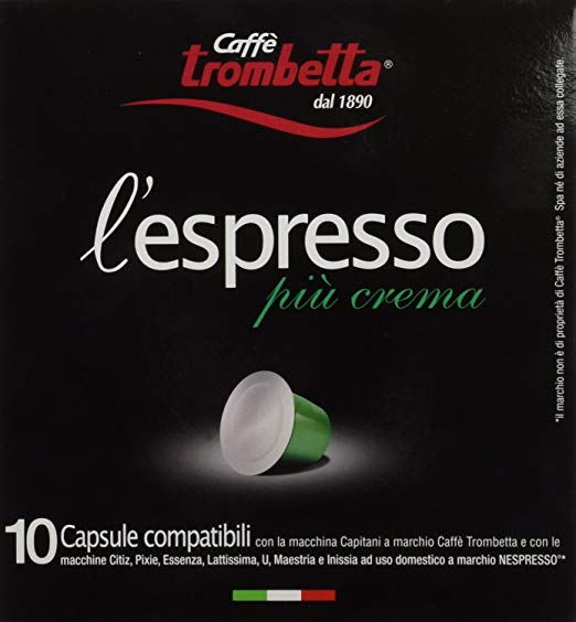 CAFFE TROMBETTA: Espresso Pod Piu Crema, 10 pc - Vending Business Solutions