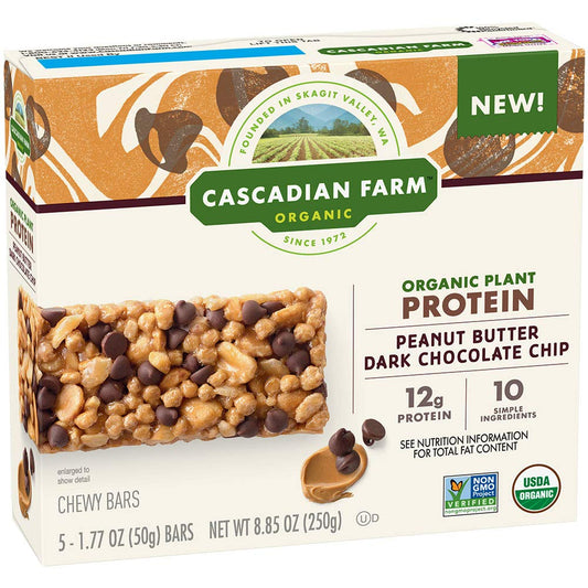 CASCADIAN FARM: Peanut Butter Dark Chocolate Chip Chewy Bars, 8.85 oz - Vending Business Solutions