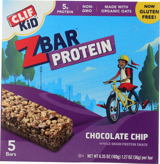 CLIF KID: ZBar Protein Chocolate Chip 5 Count, 6.35 oz - Vending Business Solutions
