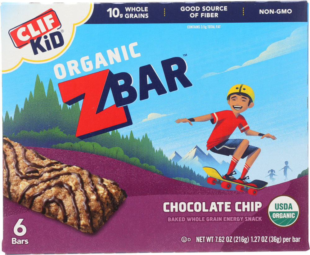 CLIF KID: Organic Zbar Chocolate Chip 6 Bars, 7.62 oz - Vending Business Solutions