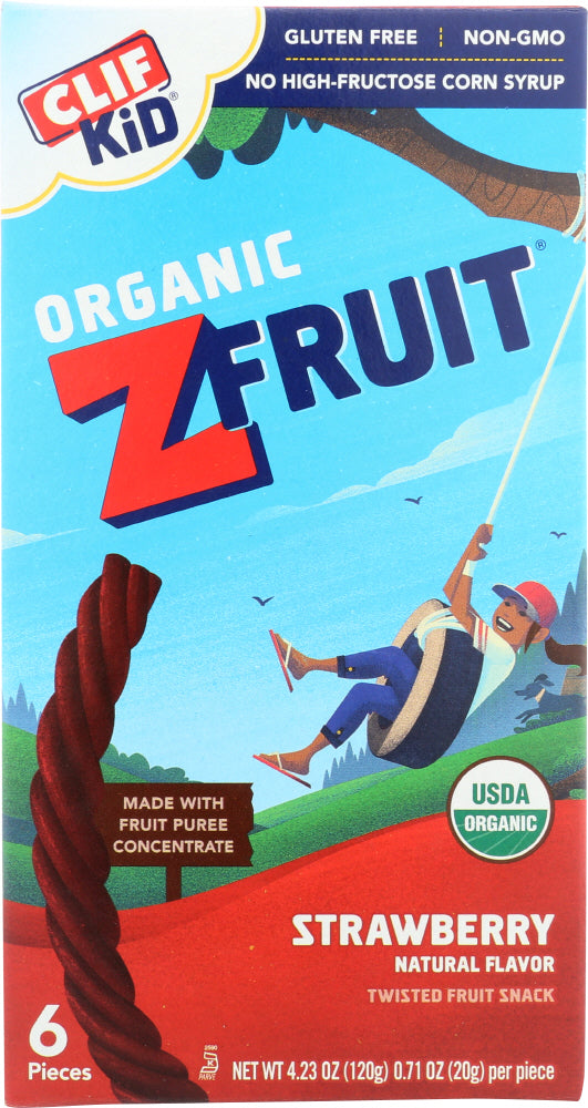 CLIF KID: Organic ZFruit Rope Strawberry 6 Pieces, 4.2 oz - Vending Business Solutions