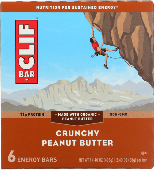 CLIF: Bar Crunchy Peanut Butter 6 pc, 14.4 oz - Vending Business Solutions