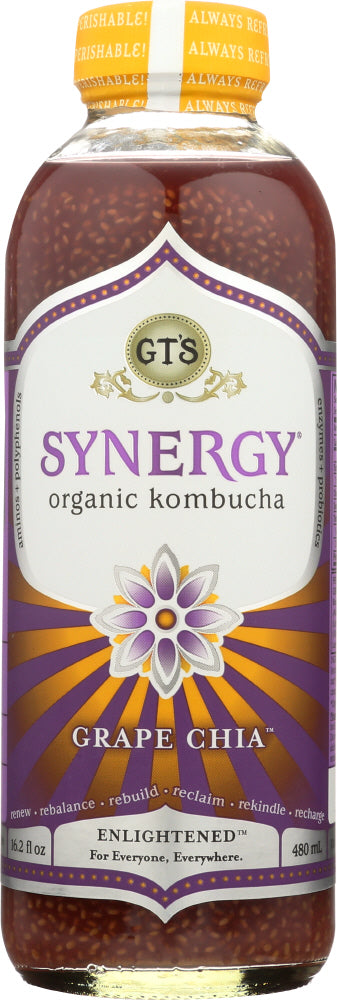 GT'S ENLIGHTENED: Grape Chia Kombucha, 16 oz - Vending Business Solutions