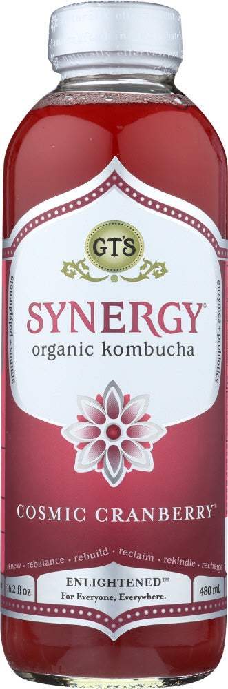 GT ENLIGHTENED KOMBUCHA: Synergy Cosmic Cranberry Drink,  16 Oz - Vending Business Solutions