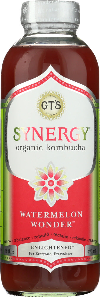 GT'S ENLIGHTENED KOMBUCHA: Synergy Organic Kombucha Watermelon Wonder, 16 oz - Vending Business Solutions