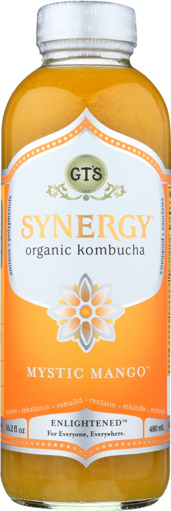 GT'S ENLIGHTENED KOMBUCHA: Synergy Organic and Raw Kombucha Mystic Mango, 16 Oz - Vending Business Solutions