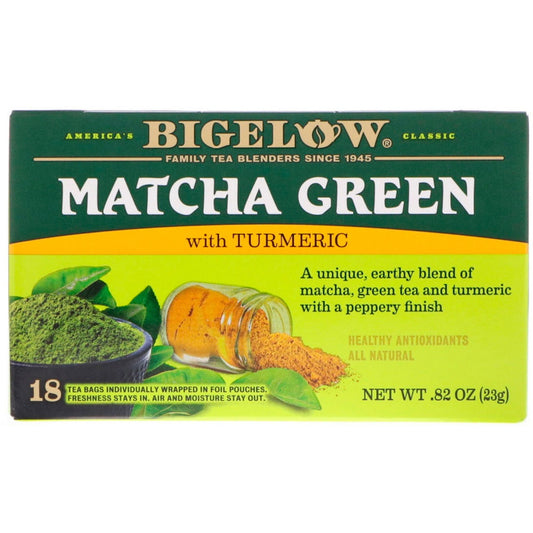 BIGELOW: Matcha Green Tea with Turmeric 18 Bags, 0.82 oz - Vending Business Solutions