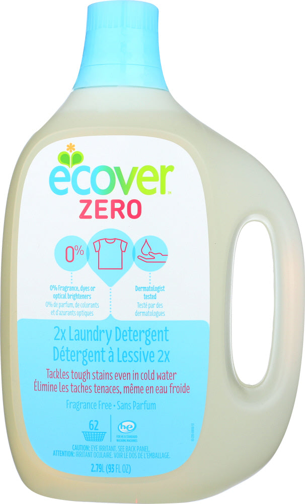 ECOVER: Zero Laundry Detergent 2X Concentrated 62 Loads Unscented, 93 oz - Vending Business Solutions