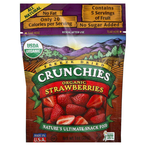 CRUNCHIES: Fruit Freeze Dried Strawberry Organic, 1 oz - Vending Business Solutions
