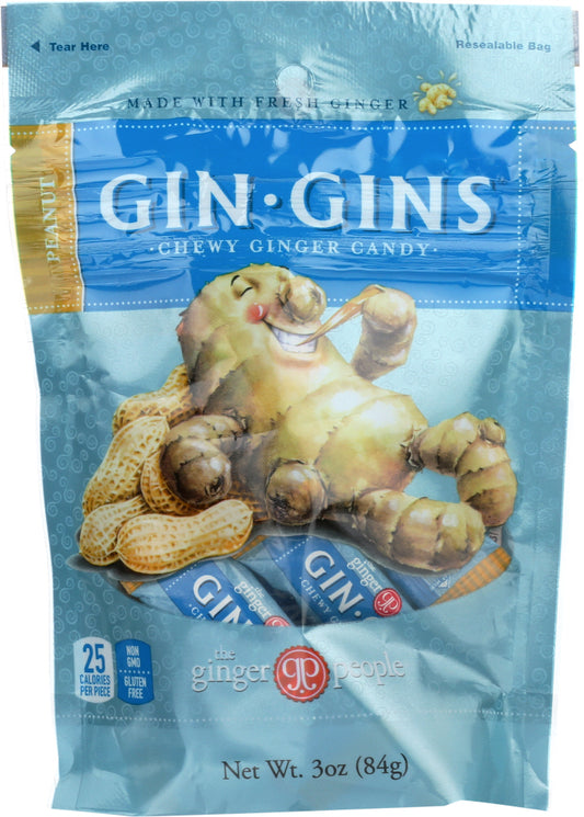 GINGER PEOPLE: Gin Gins Peanut Chewy Ginger Candy, 3 oz - Vending Business Solutions