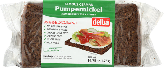 DELBA: German Pumpernickel Bread, 16.75 oz - Vending Business Solutions
