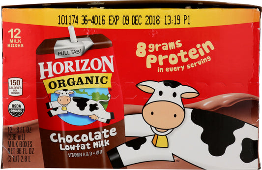HORIZON: Milk Reduced Fat Chocolate 12 8 Oz Containers, 96 oz - Vending Business Solutions