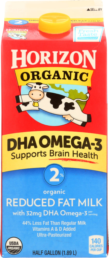 HORIZON: Organic 2% Reduced Fat Milk with DHA Omega-3, 64 oz - Vending Business Solutions